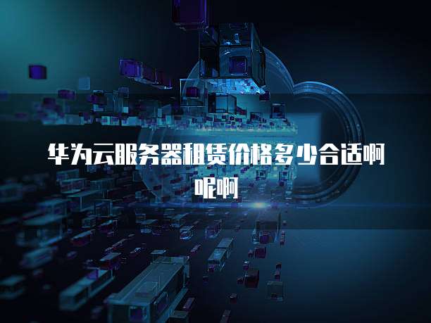 华为云服务器租赁价格多少合适啊呢啊