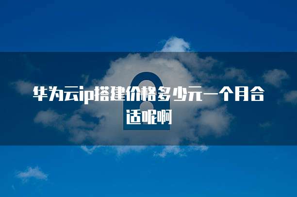 华为云ip搭建价格多少元一个月合适呢啊