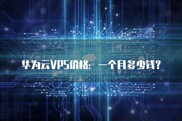 华为云VPS价格:一个月多少钱?