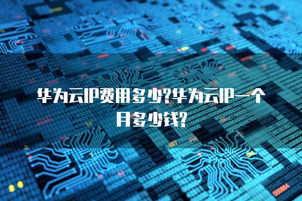 华为云IP费用多少?华为云IP一个月多少钱?
