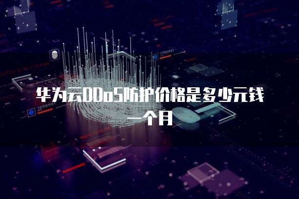 华为云DDoS防护价格是多少元钱一个月