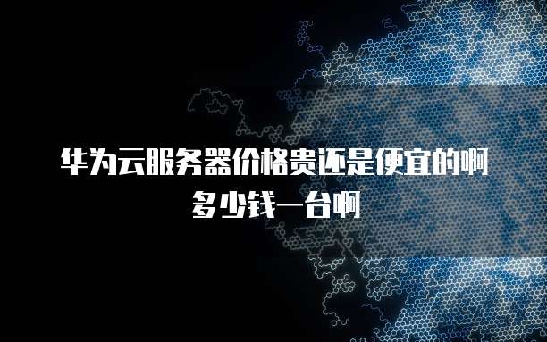 华为云服务器价格贵还是便宜的啊多少钱一台啊