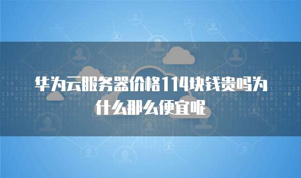 华为云服务器价格114块钱贵吗为什么那么便宜呢