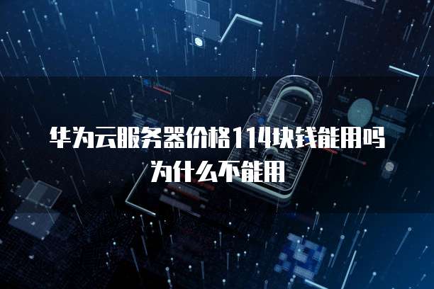 华为云服务器价格114块钱能用吗为什么不能用