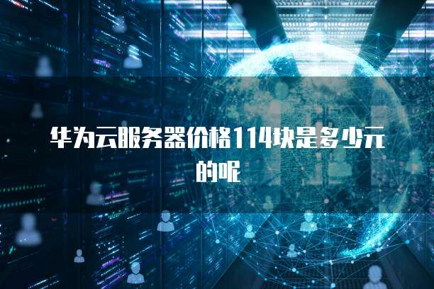 华为云服务器价格114块是多少元的呢