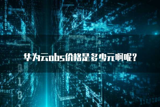 华为云obs价格是多少元啊呢?