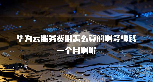华为云服务费用怎么算的啊多少钱一个月啊呢