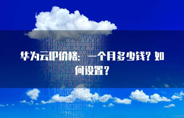 华为云IP价格:一个月多少钱?如何设置?