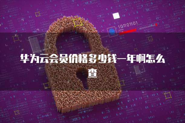 华为云会员价格多少钱一年啊怎么查