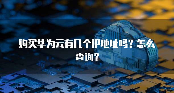 购买华为云有几个IP地址吗?怎么查询?