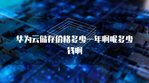 华为云储存价格多少一年啊呢多少钱啊
