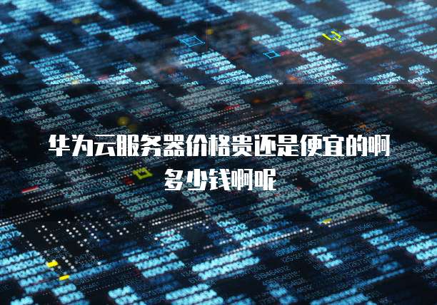 华为云服务器价格贵还是便宜的啊多少钱啊呢