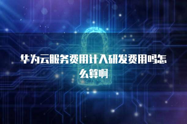 华为云服务费用计入研发费用吗怎么算啊