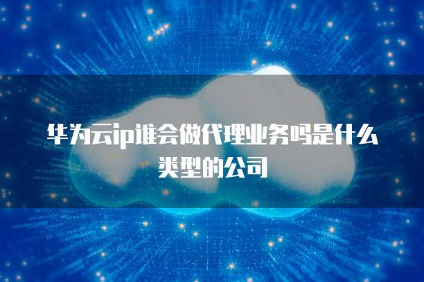 华为云ip谁会做代理业务吗是什么类型的公司