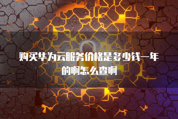 购买华为云服务价格是多少钱一年的啊怎么查啊