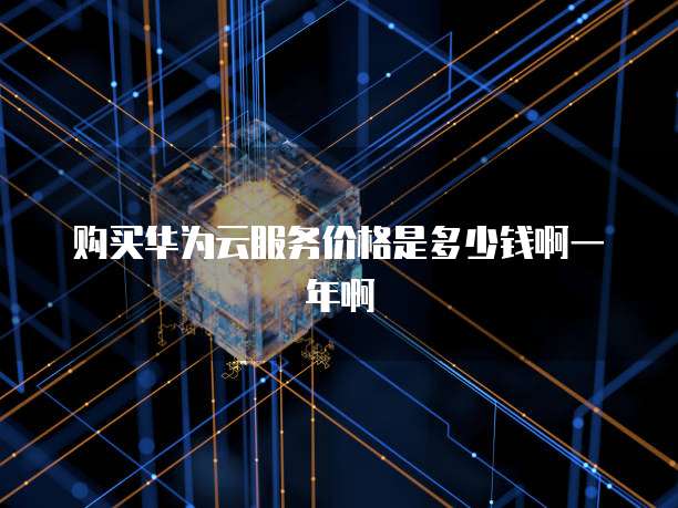购买华为云服务价格是多少钱啊一年啊