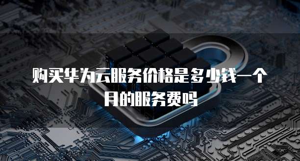 购买华为云服务价格是多少钱一个月的服务费吗