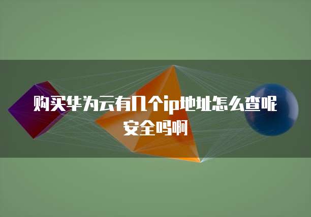 购买华为云有几个ip地址怎么查呢安全吗啊