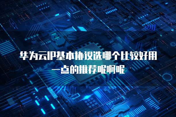 华为云IP基本协议选哪个比较好用一点的推荐呢啊呢
