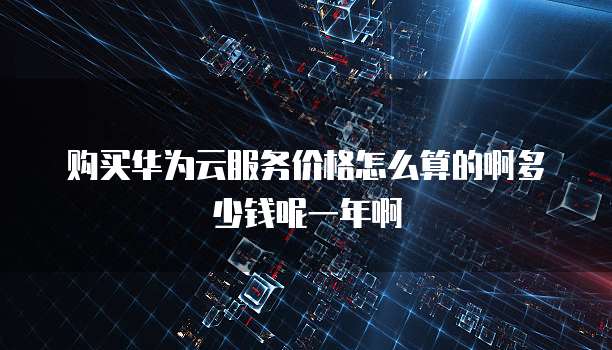 购买华为云服务价格怎么算的啊多少钱呢一年啊