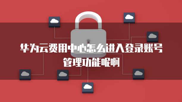 华为云费用中心怎么进入登录账号管理功能呢啊