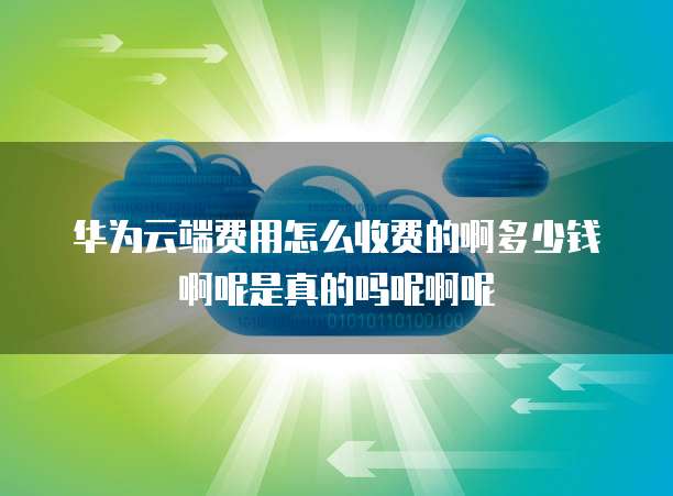 华为云端费用怎么收费的啊多少钱啊呢是真的吗呢啊呢
