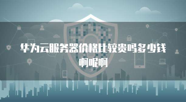 华为云服务器价格比较贵吗多少钱啊呢啊
