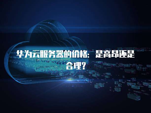 华为云服务器的价格:是高昂还是合理?