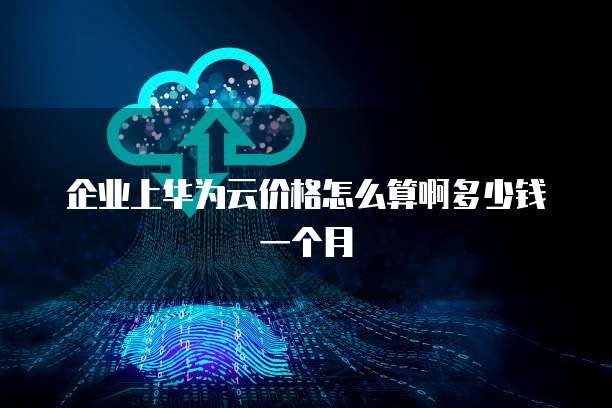 企业上华为云价格怎么算啊多少钱一个月