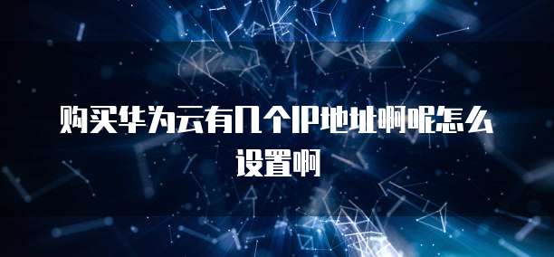 购买华为云有几个IP地址啊呢怎么设置啊