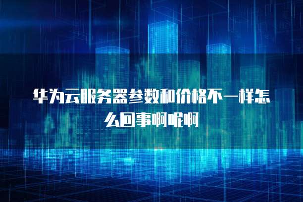 华为云服务器参数和价格不一样怎么回事啊呢啊