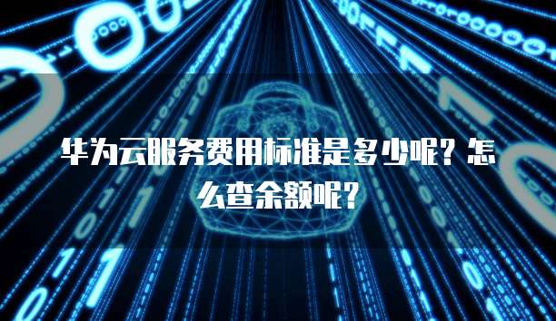 华为云服务费用标准是多少呢?怎么查余额呢?