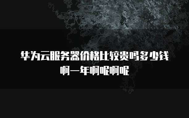 华为云服务器价格比较贵吗多少钱啊一年啊呢啊呢