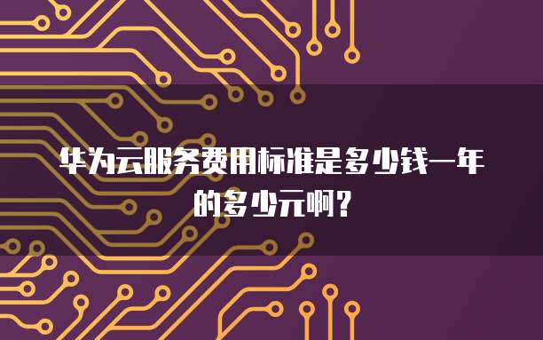 华为云服务费用标准是多少钱一年的多少元啊?