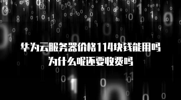 华为云服务器价格114块钱能用吗为什么呢还要收费吗
