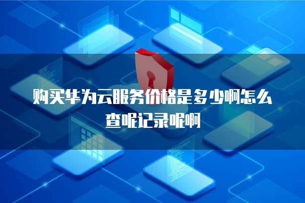 购买华为云服务价格是多少啊怎么查呢记录呢啊