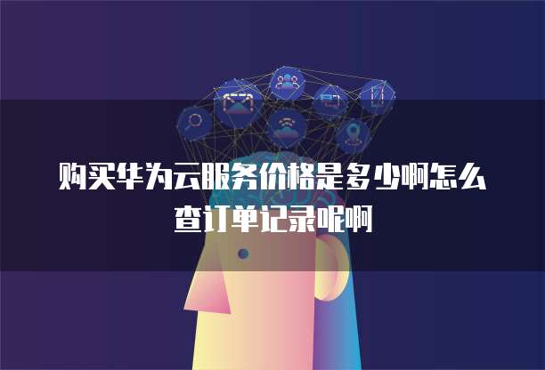 购买华为云服务价格是多少啊怎么查订单记录呢啊