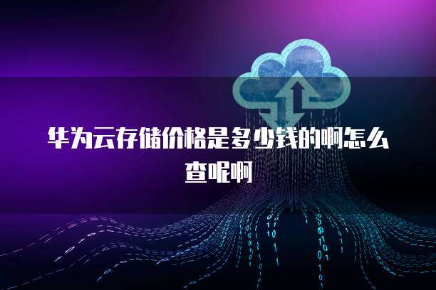 华为云存储价格是多少钱的啊怎么查呢啊