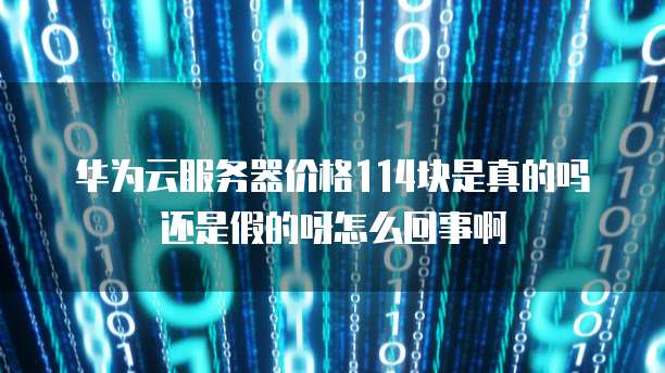 华为云服务器价格114块是真的吗还是假的呀怎么回事啊