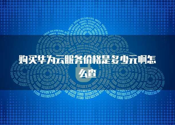 购买华为云服务价格是多少元啊怎么查