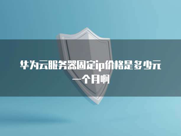 华为云服务器固定ip价格是多少元一个月啊