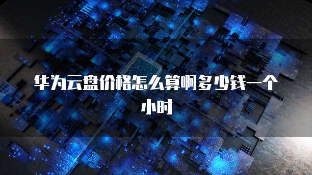 华为云盘价格怎么算啊多少钱一个小时