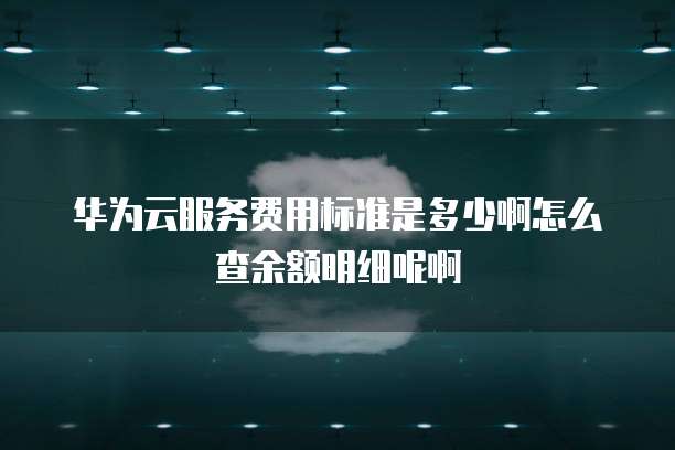 华为云服务费用标准是多少啊怎么查余额明细呢啊