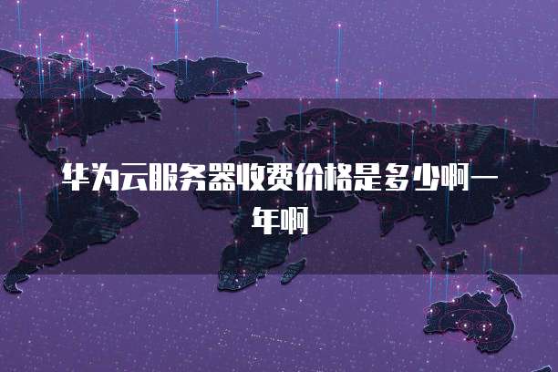 华为云服务器收费价格是多少啊一年啊
