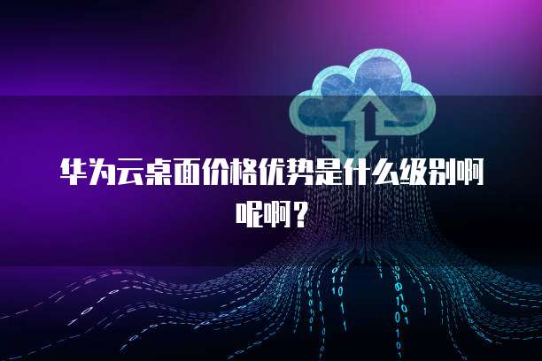 华为云桌面价格优势是什么级别啊呢啊?