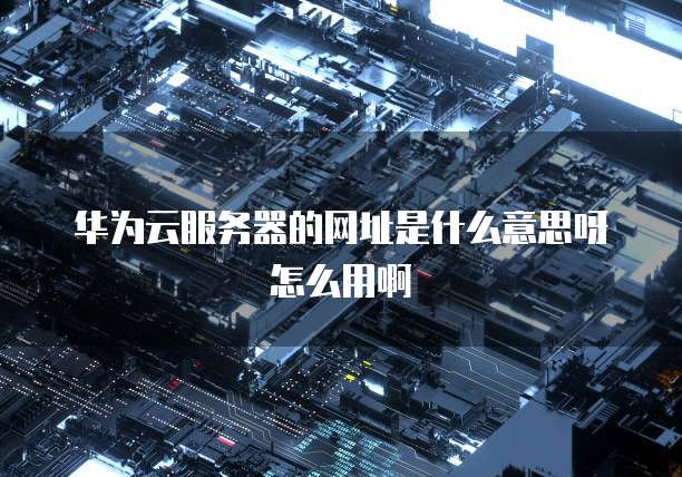 华为云服务器的网址是什么意思呀怎么用啊
