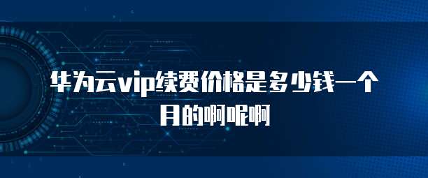 华为云vip续费价格是多少钱一个月的啊呢啊