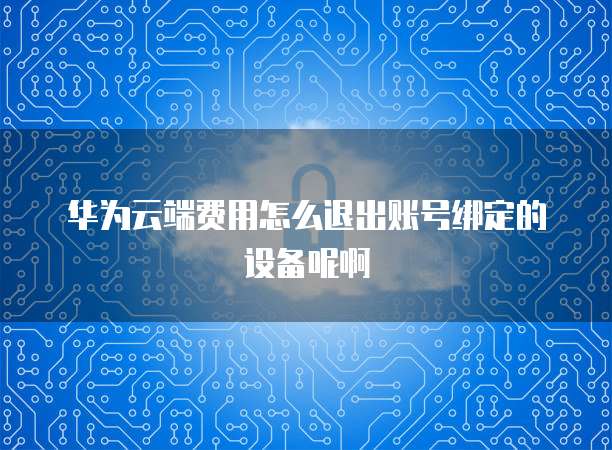 华为云端费用怎么退出账号绑定的设备呢啊