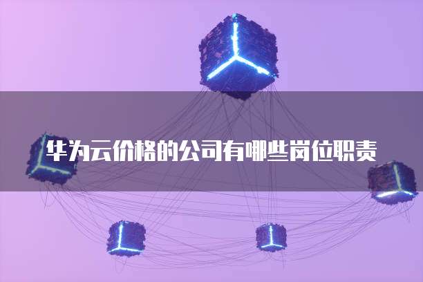 华为云价格的公司有哪些岗位职责