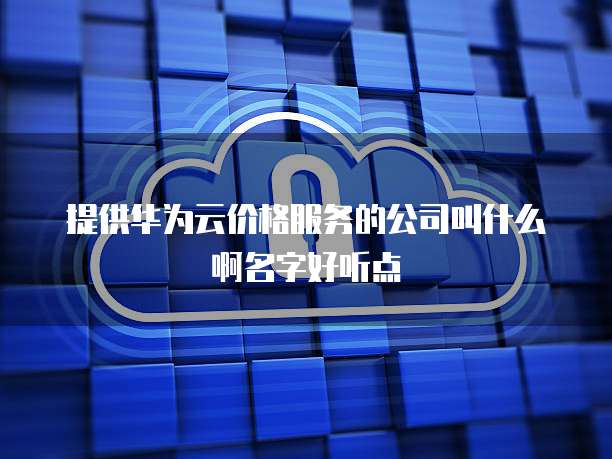 提供华为云价格服务的公司叫什么啊名字好听点